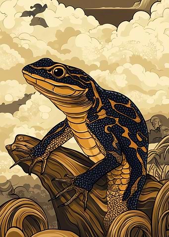 Lizard in Clouds