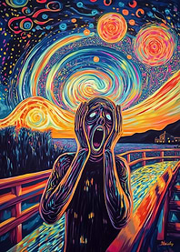 The Scream Synthwave Cyberpunk Art