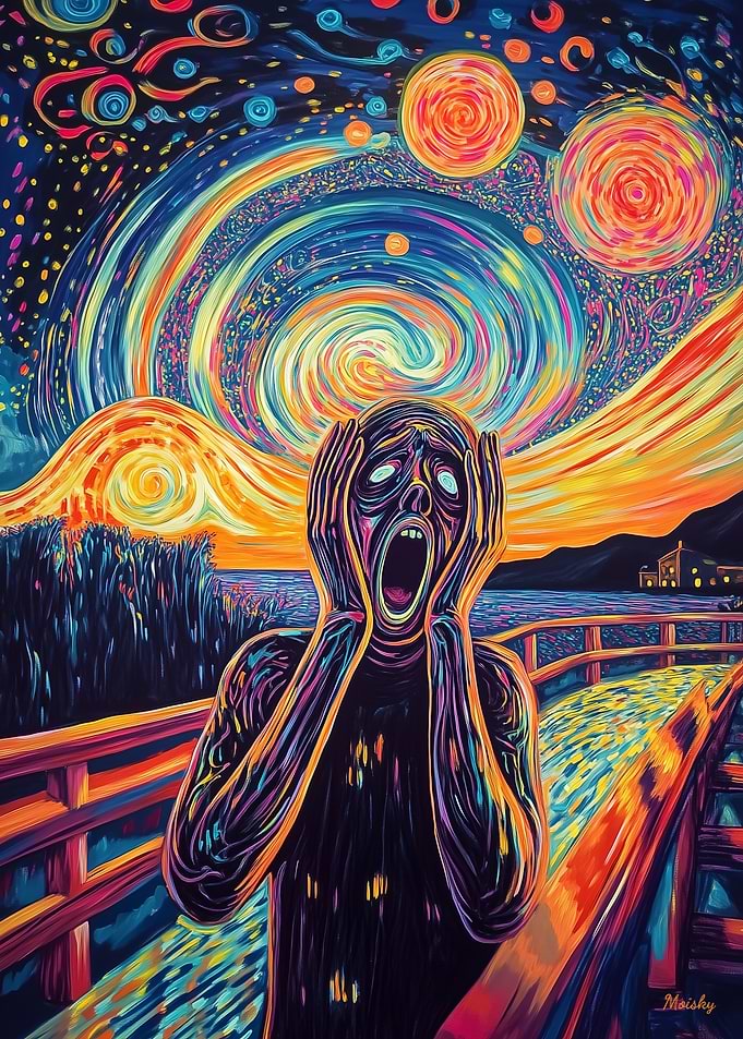The Scream Synthwave Cyberpunk Art