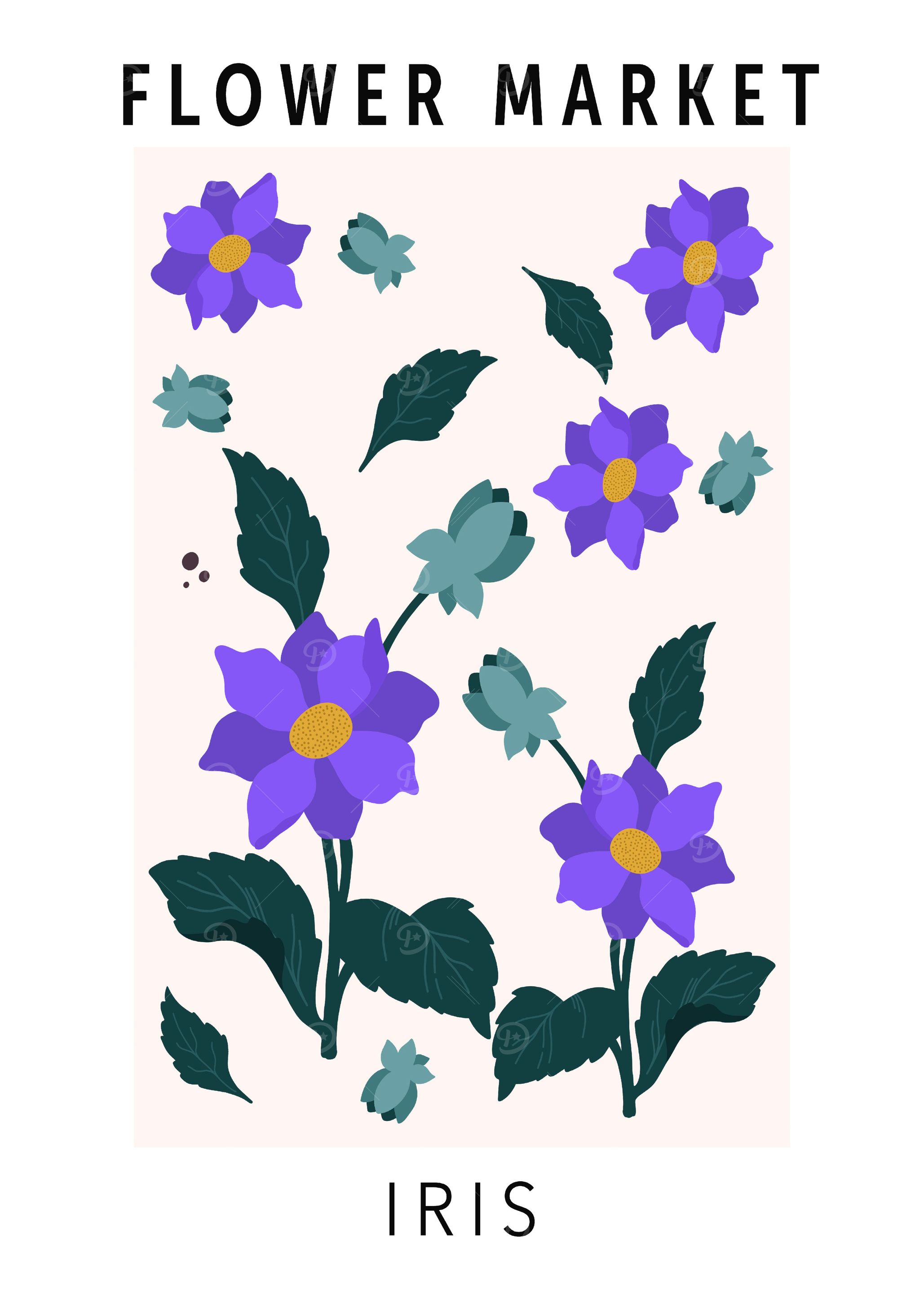 Iris Flower Market Print