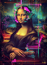 Mona Lisa Synthwave Cyberpunk Art