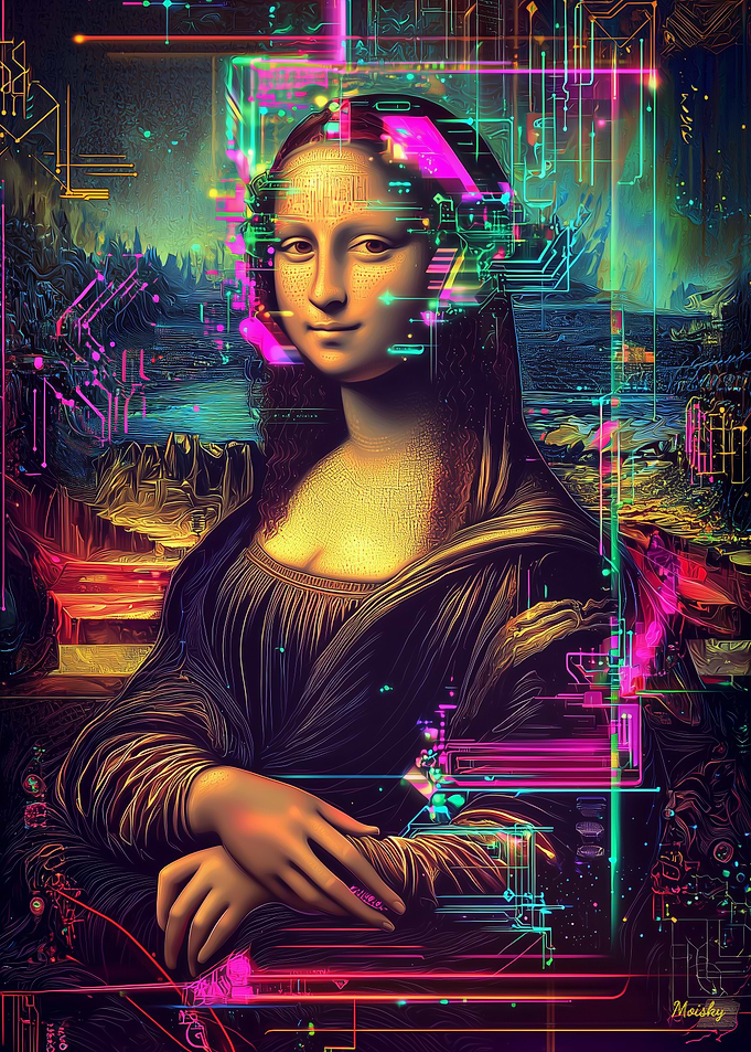 Mona Lisa Synthwave Cyberpunk Art