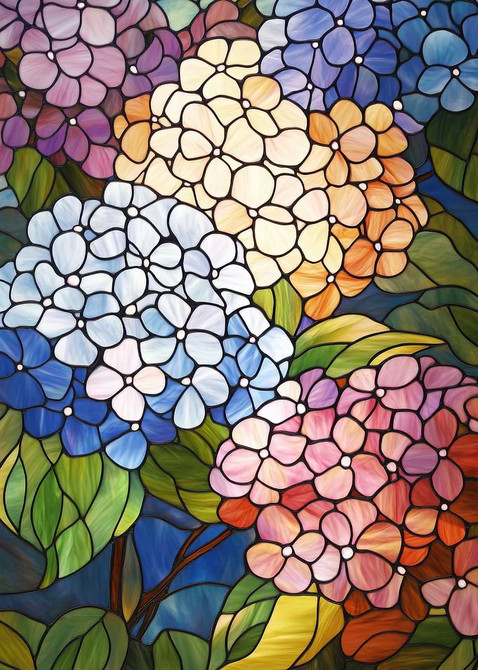 Stained Glass Hydrangeas