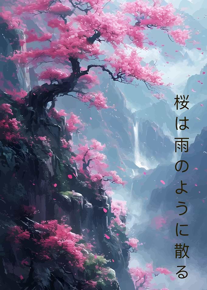 Cherry Blossom Waterfall
