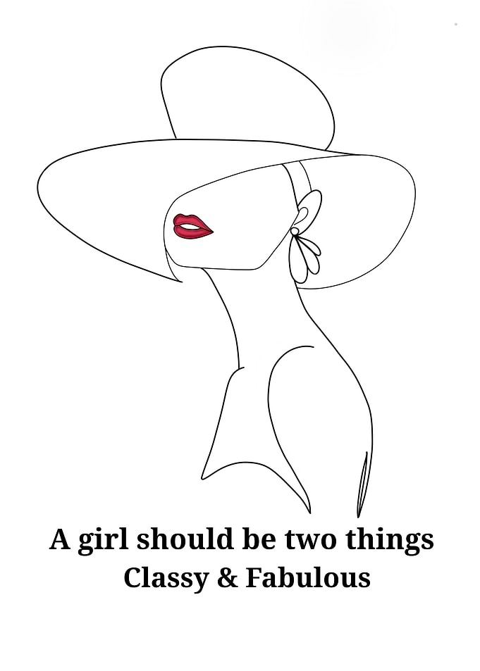 Fashion Woman Line Art
