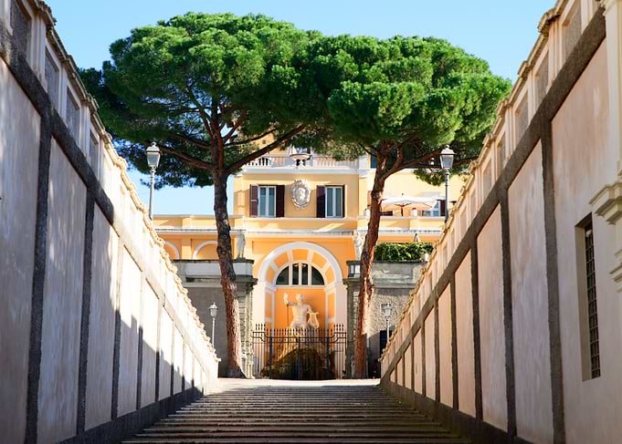 Stone Steps to Italian Villa