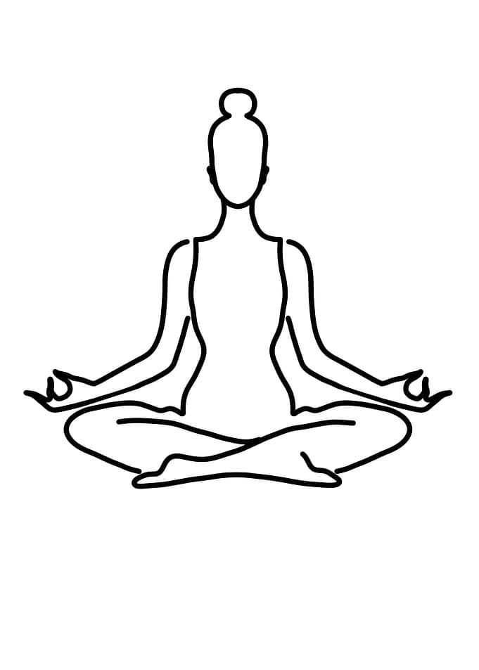 Yoga Meditation Line Art
