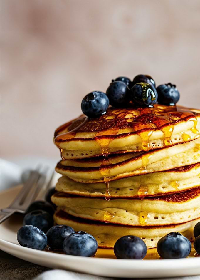 Blueberry Pancakes with Syrup