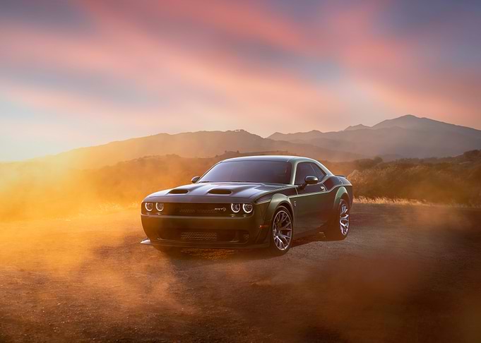 Green Dodge Challenger
