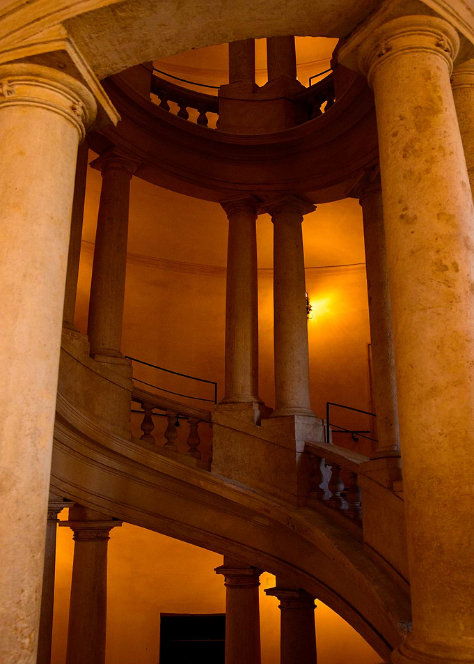 Spiral Staircase in a Grand Hall