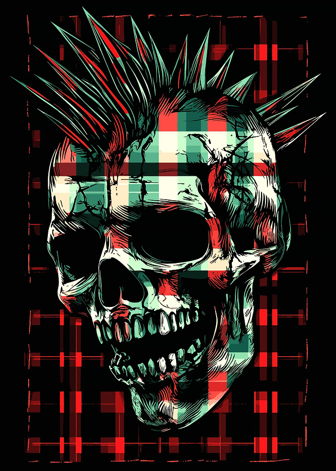 Punk Skull Plaid