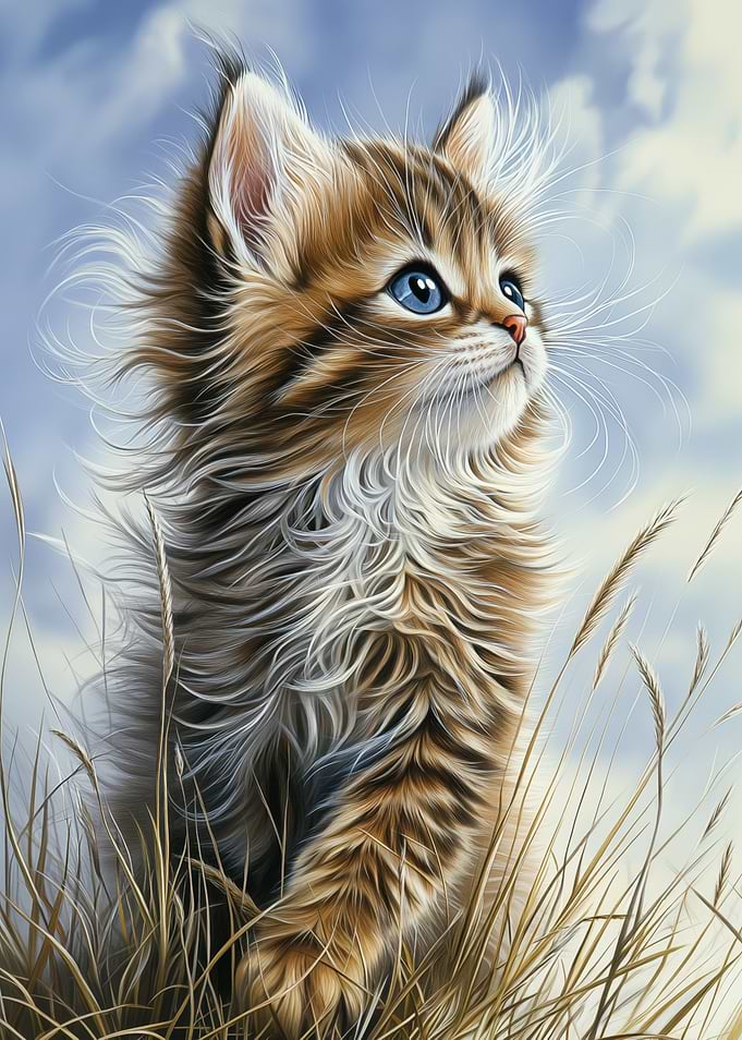 Maine Coon Kitten in Grass
