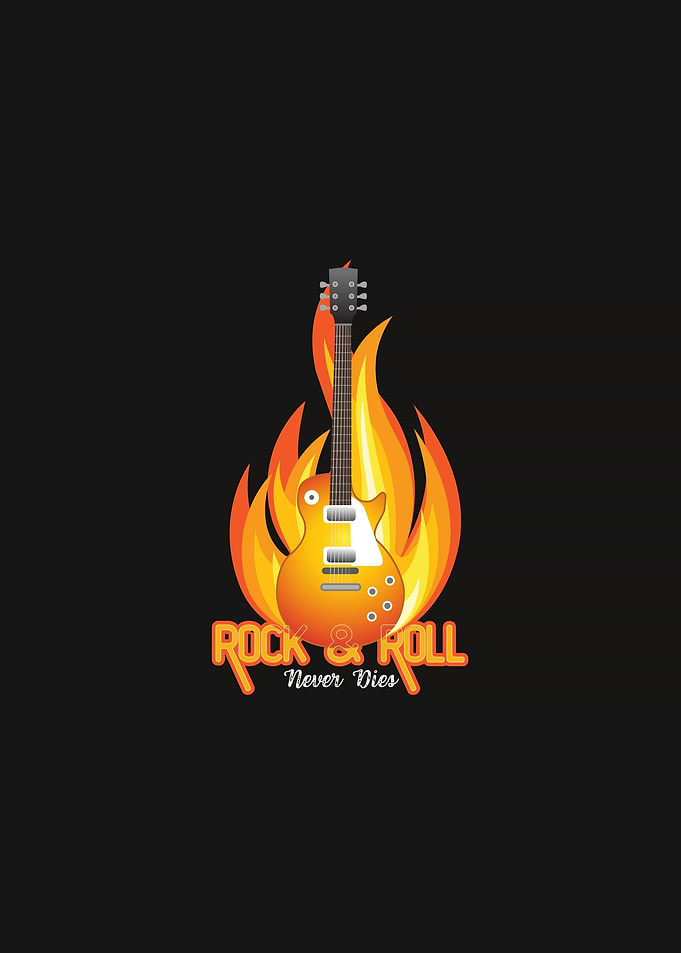 Rock & Roll Guitar Flame