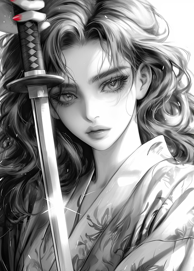Samurai Woman with Katana