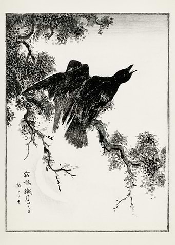 Japanese Crows Painting
