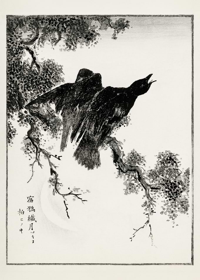 Japanese Crows Painting