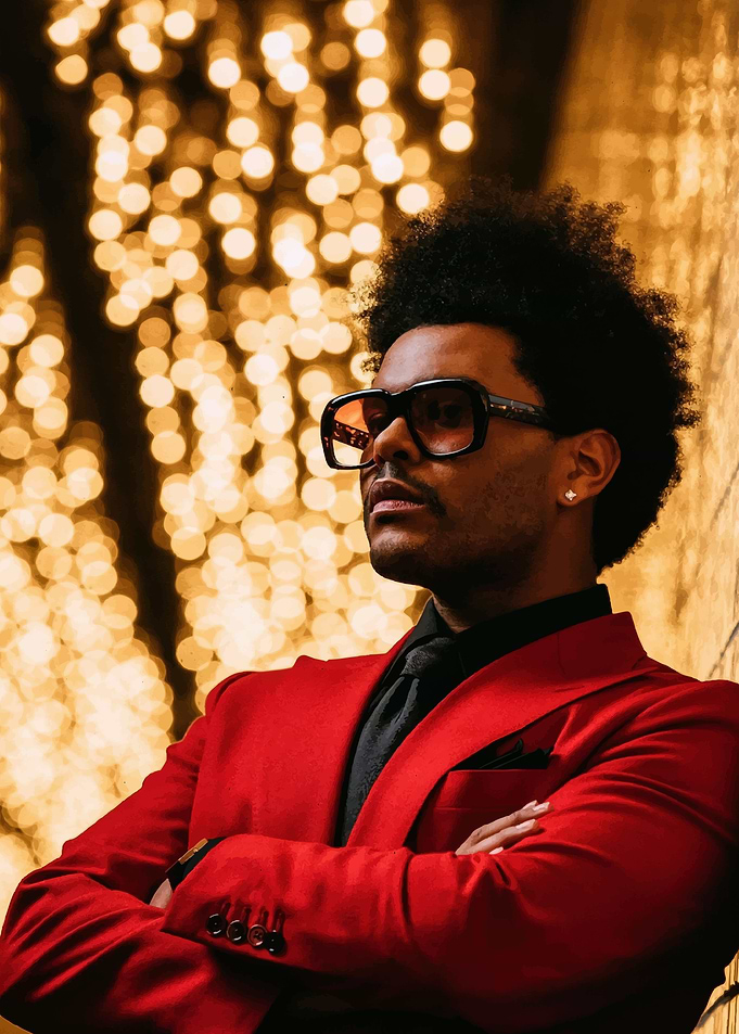 The Weeknd in Red Suit