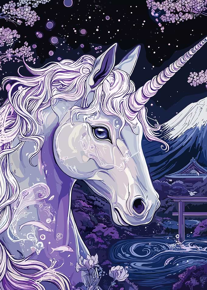 Unicorn in Japanese Garden
