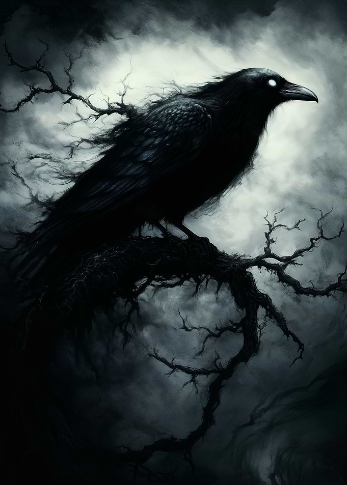 Dark Raven on Branch