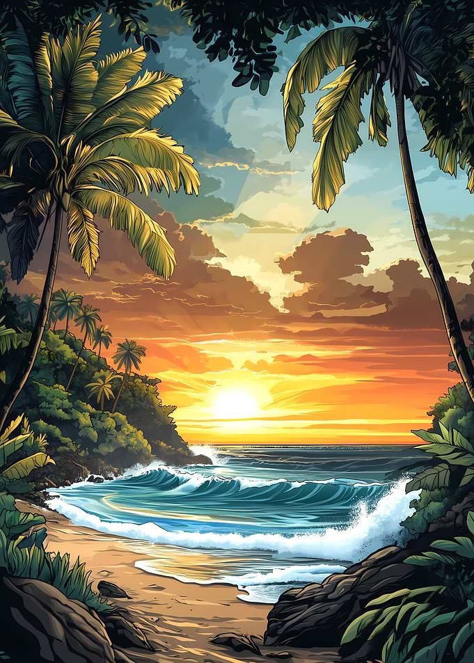 Tropical Sunset Beach
