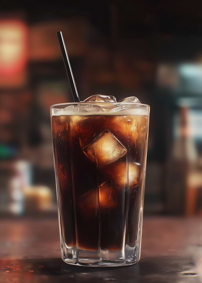 Iced Cold Brew Coffee with Straw