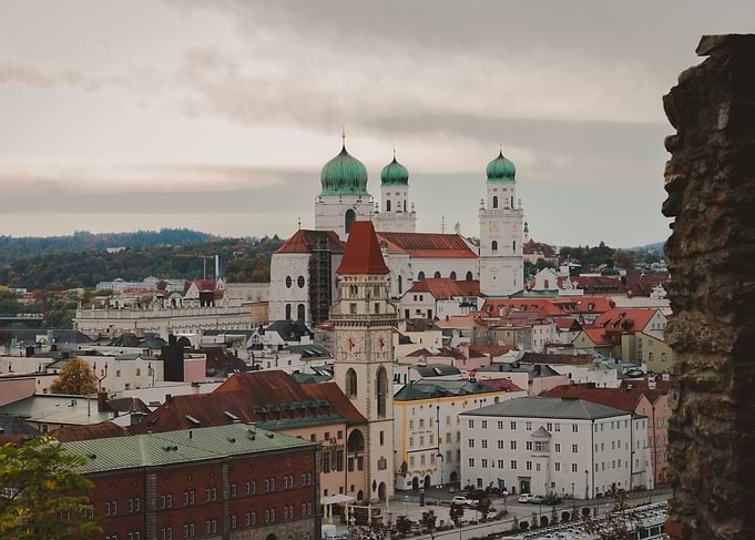 Panoramic View of Passau with Its Iconic Cathedral