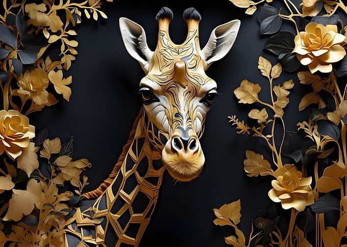 Golden Giraffe Art