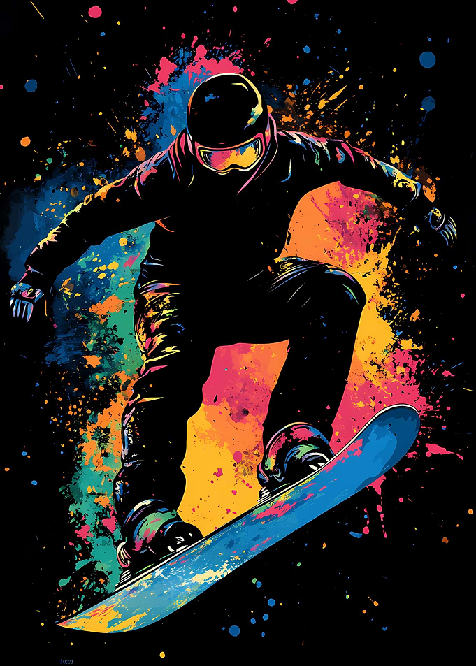 Snowboarder in Action