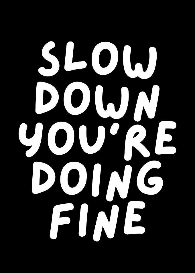Slow Down You're Doing Fine