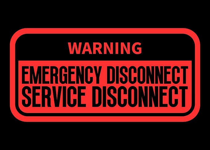 Warning Sign - Emergency Disconnect