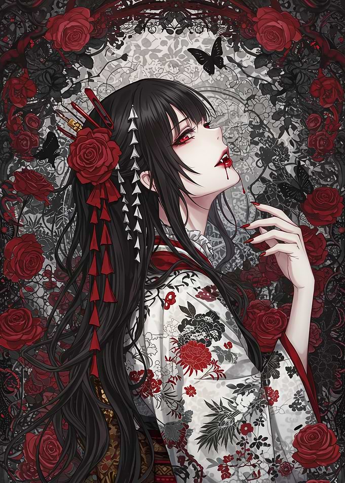 Japanese Dark Gothic Vampire Girl