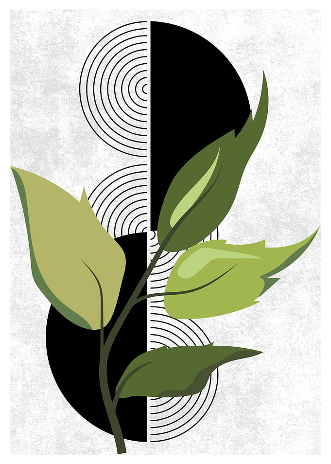 Abstract Green Leaves