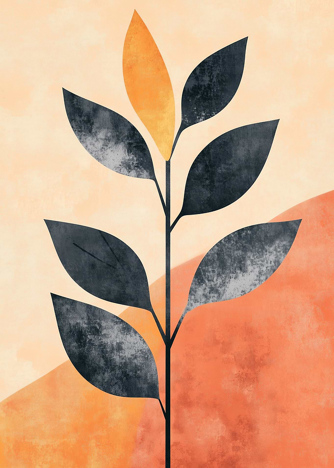 Abstract Branch with Leaves