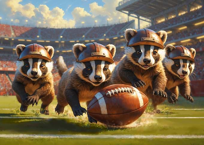 Old School Badger Cubs Football