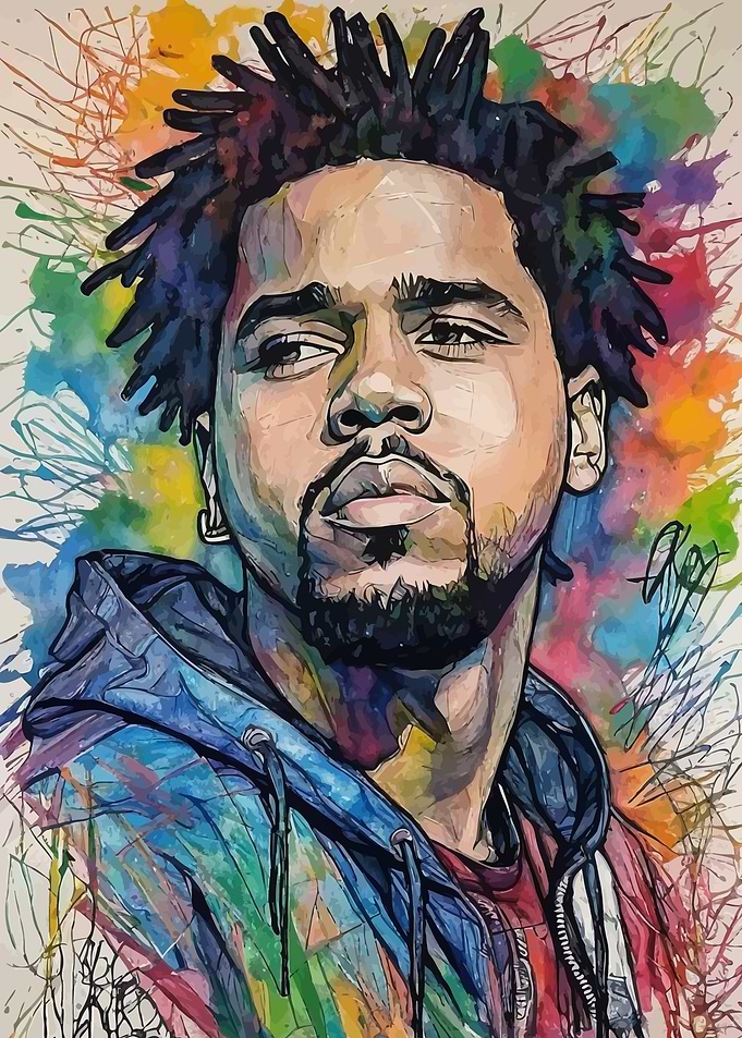 J. Cole Watercolor Portrait