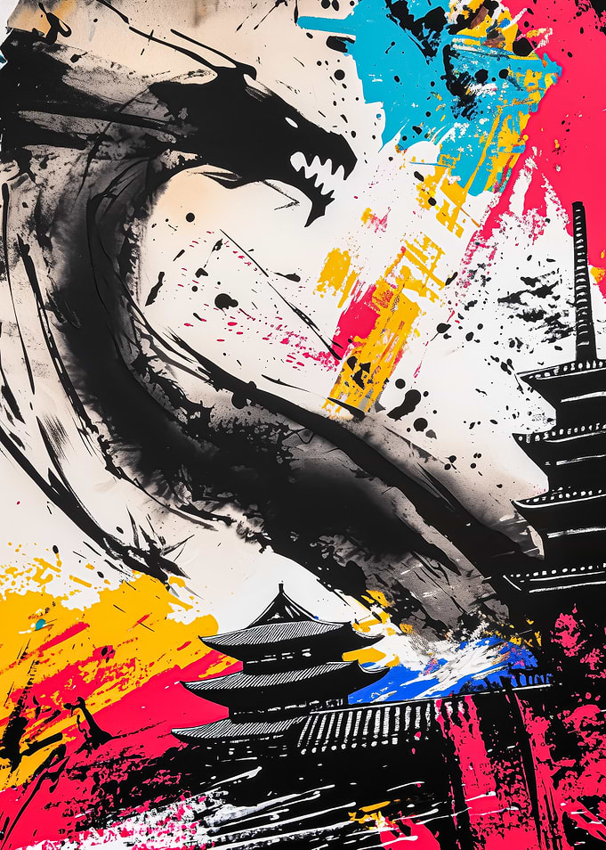 Abstract Streetart Dragon