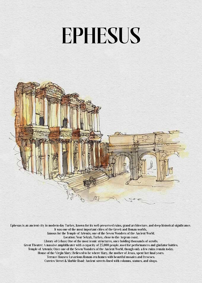 Ephesus Ruins Watercolor