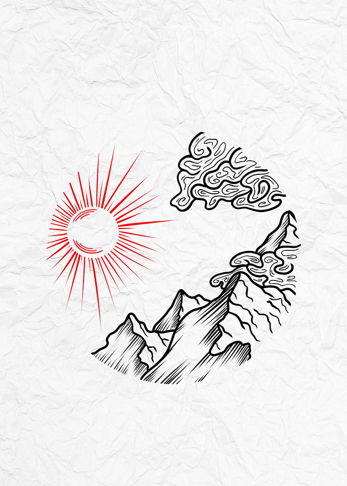 Mountain Sun & Clouds
