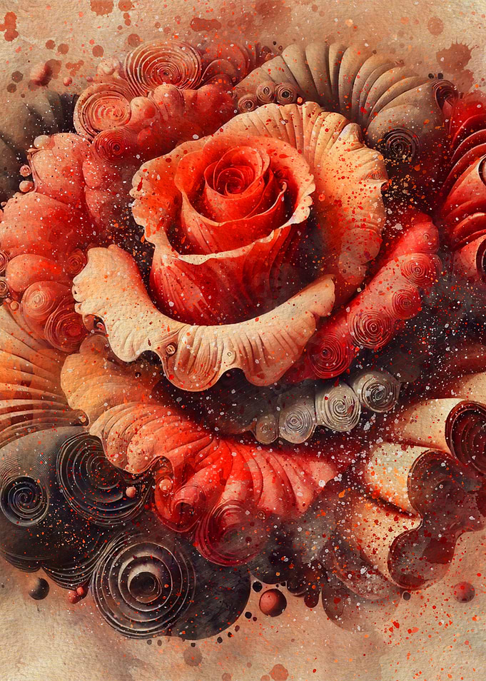 Red Rose Abstract Background Art