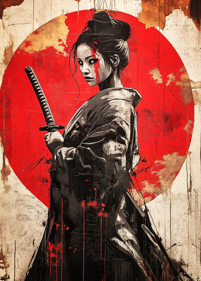 Onna bugeisha Fighter Graffiti Artwork