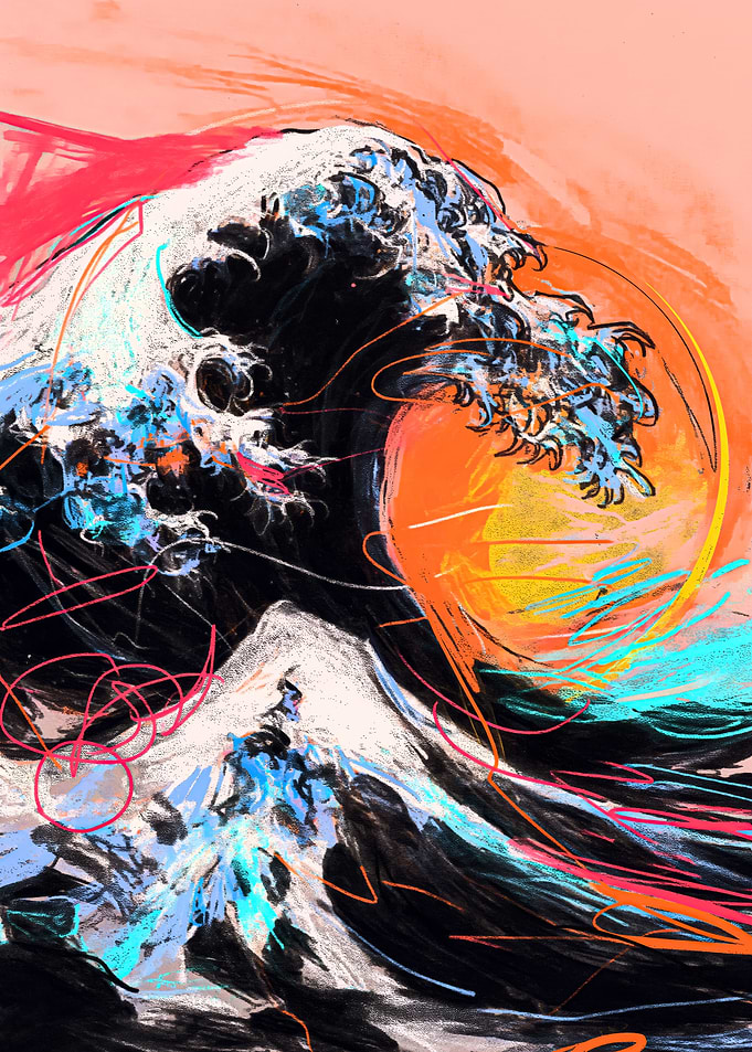 Great Wave Abstract Art