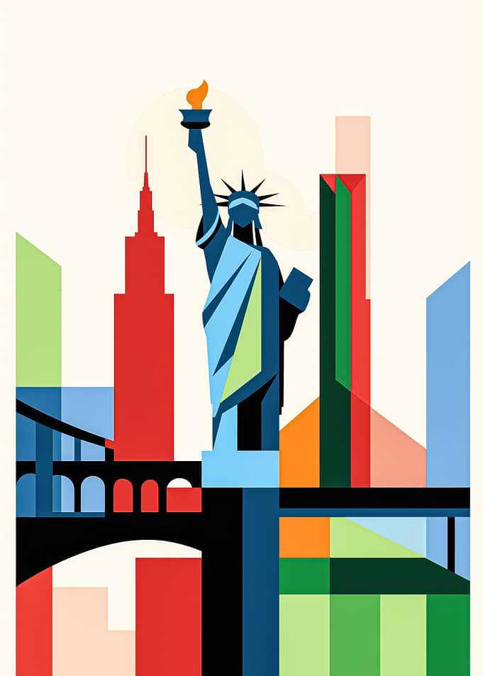 Minimalistic Statue Of Liberty