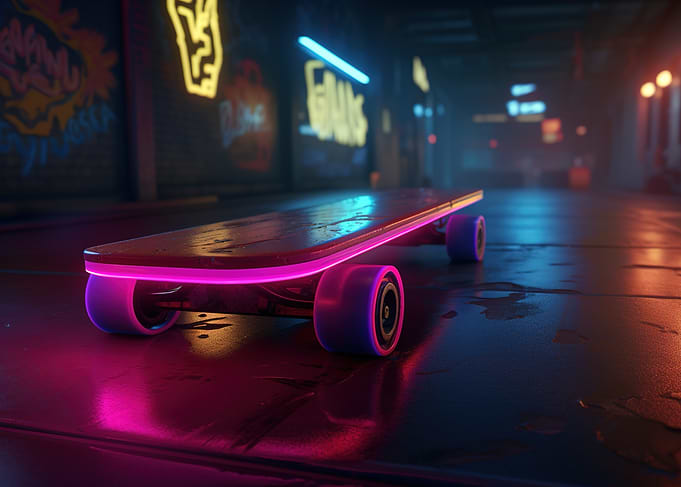 Cyberpunk Style Skateboarder