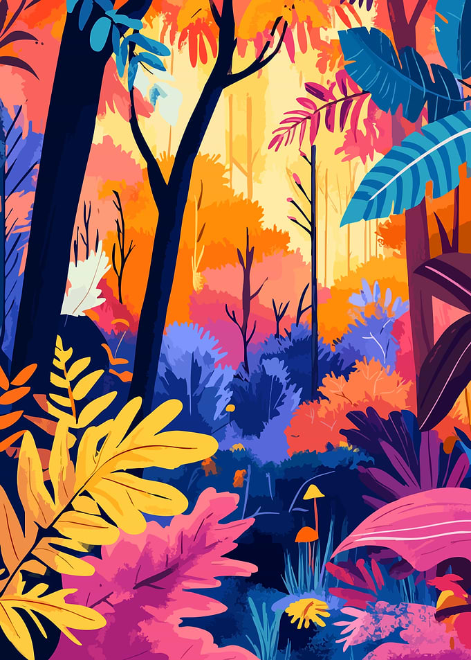 Beautiful Autumn Forest Minimalist Art
