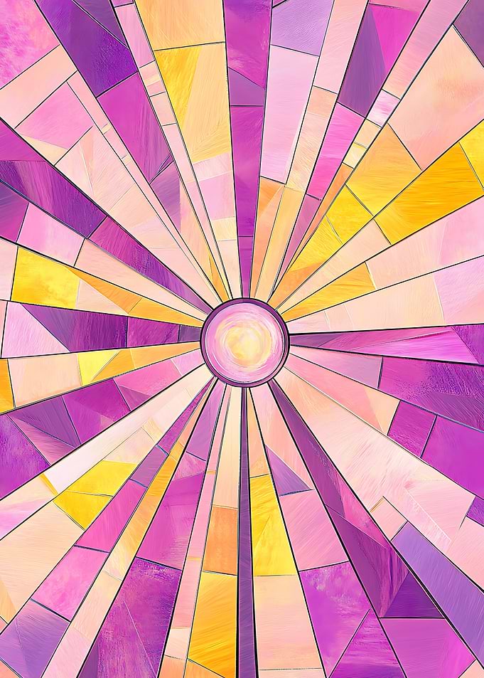 Abstract Stained Glass Sun