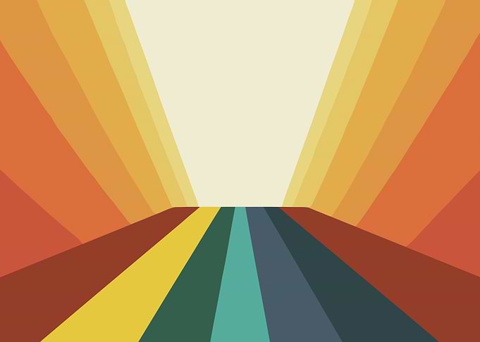 1970s muted abstract road