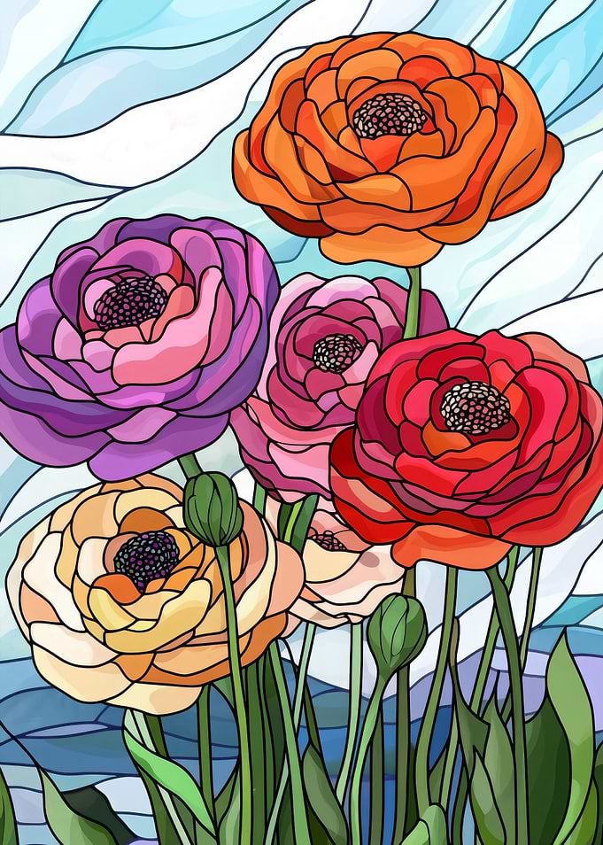 Stained Glass Flowers