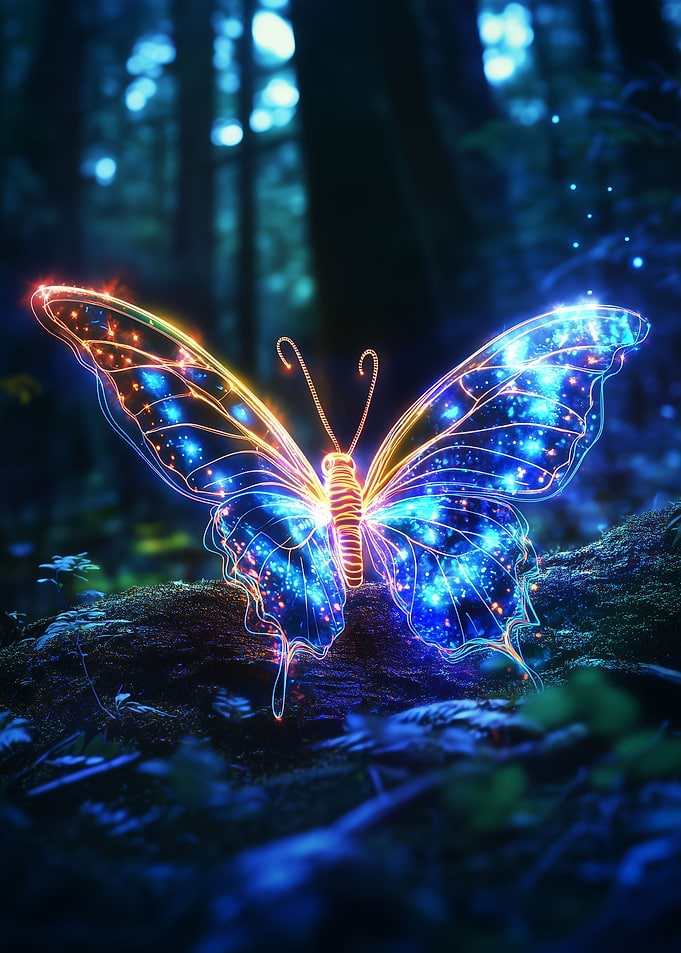 Enchanted Neon Butterfly