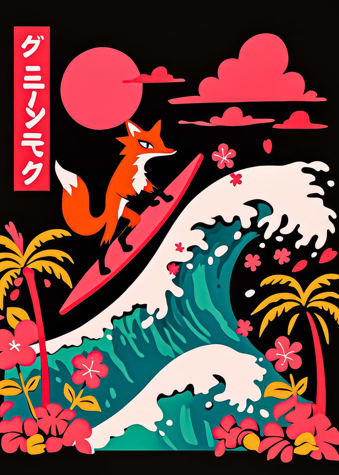Fox Surfer at Sunset