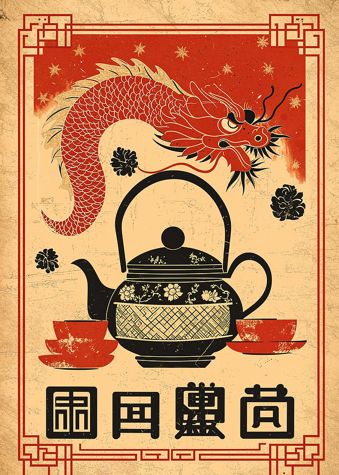 Dragon Teapot Poster
